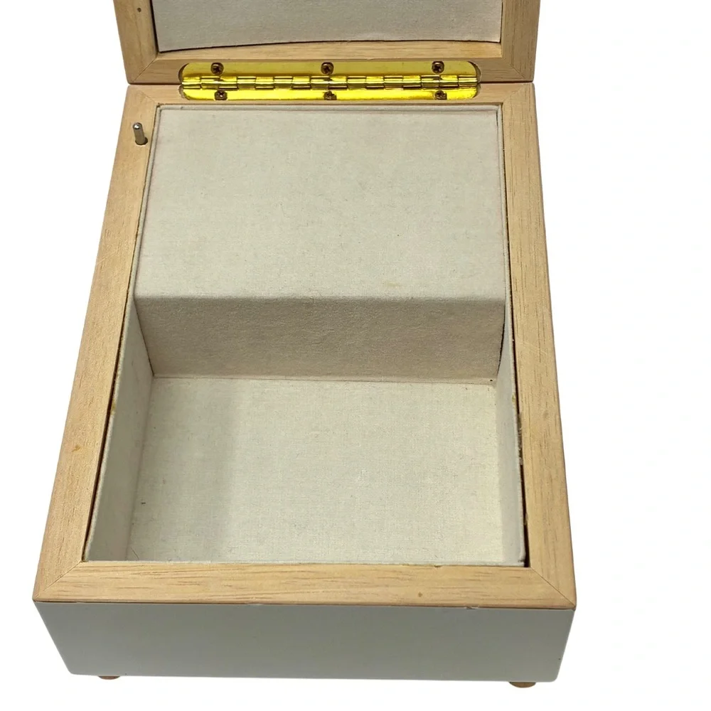 Vintage “My First Holy Communion” Wooden Musical Jewelry Box Religious Gift